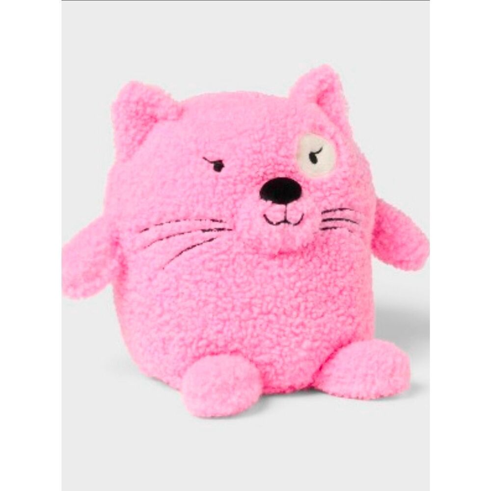 New Cat Kids' Mini Weighted Anxiety Plush Throw Pillow Pink, by Pillowfort 1 lb